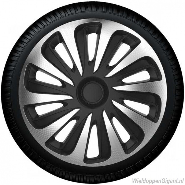 Wheel cover set  Caliber Carbon Silver-Black, 16