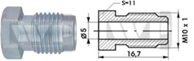 Brake line adapter M10x1mm (german cars)