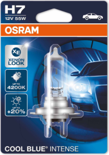Headlamp set - H7 Osram Cool Blue Intense (4200K) +20%, 55W, 12V