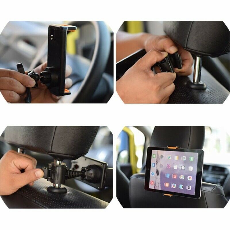 360˚ Rotating Car Back Seat Headrest Mount Holder Stand For Phone Tablet 4