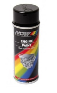 Engine/exhaust pipe laquer(pain) black - MOTIP ENGINE PAINT, 400ml.