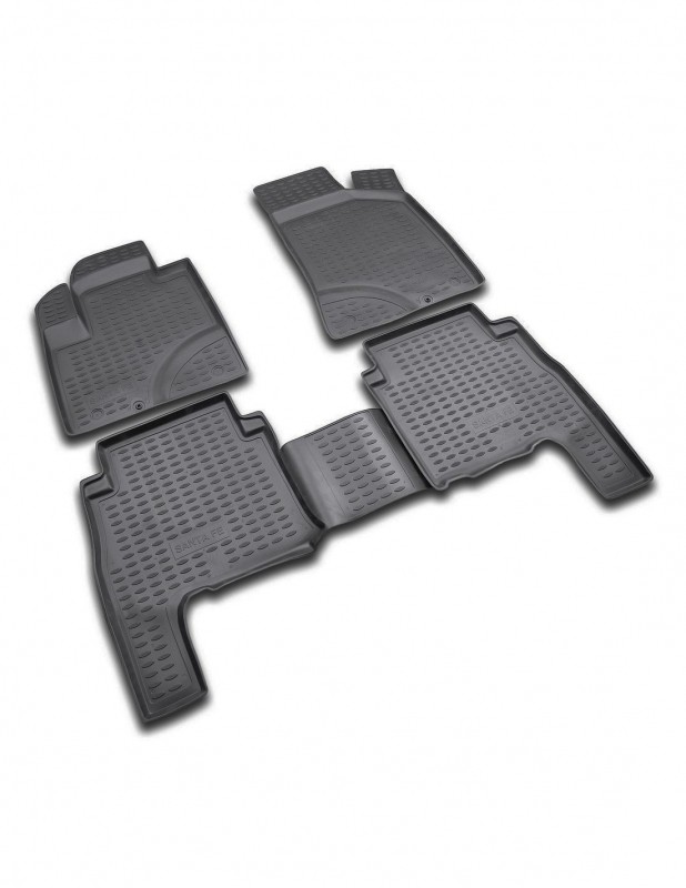 3D Rubber floor mat  set Hyundai Santa Fe (2006-2010), with edges 