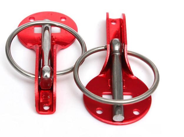 Hood pin kit, red