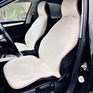 2pcs х FUR immitation front seat covers, white, unviersal