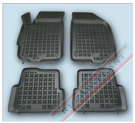 Rubber floor mat  set Chevrolet Aveo (2011-) with edges