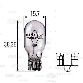 Parking light bulb - BOSCH W16W, 12V (15.7x38mm)