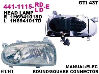 Headlamp VW Golf III GTI (1991-1997), right