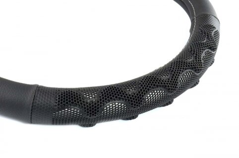 Leather wheel cover (with white stiching) 37-39cm 
