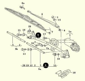 Drive rod wiper system Audi A4 B6/B7 (2000-2008)