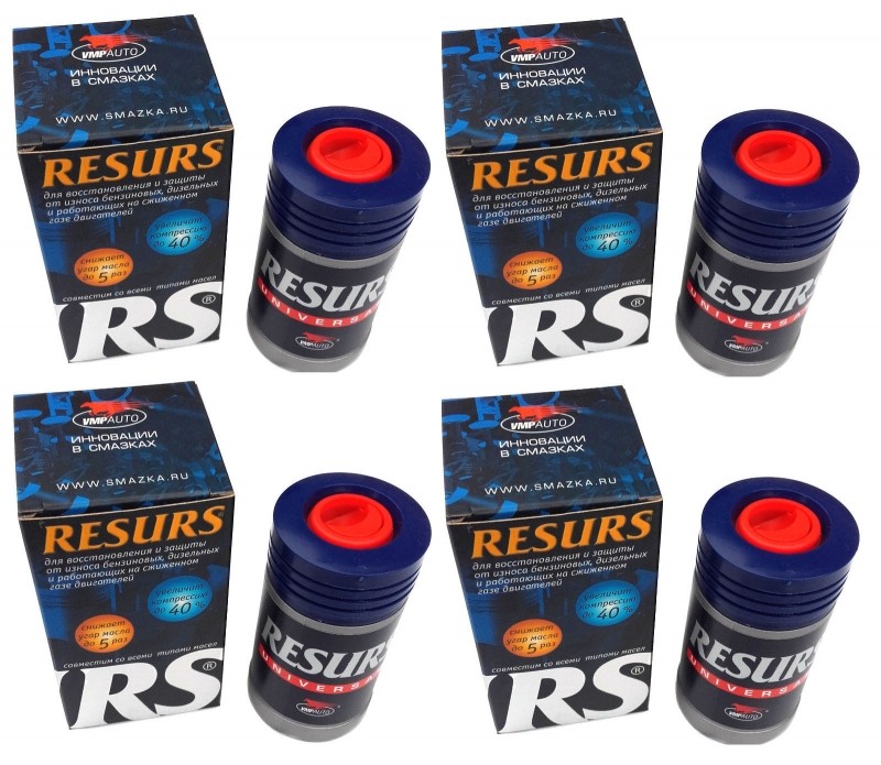 4PCS x Oil additive VMP AUTO RESURS for mineral and semi-synt. motor oils, 50g. 
