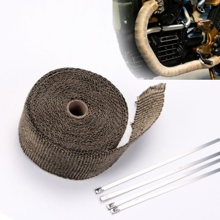 5M Titanium Exhaust Heat Wrap Manifold Downpipe High Temp Bandage Tape Roll