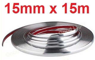 Car decor, chrome, 15mmx15m 