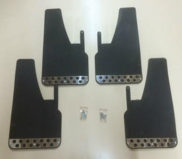 Black Rally Mudflaps x 4 - FORD - VAUXHALL - AUDI - ETC - Universal Fit Mudflaps