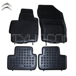 Rubber floor mat set Mitsubishi ASX (2010-2017)/ Citroen C4 Aircross (2012-2017) Peugeot 4008 (2012-2019) with edges