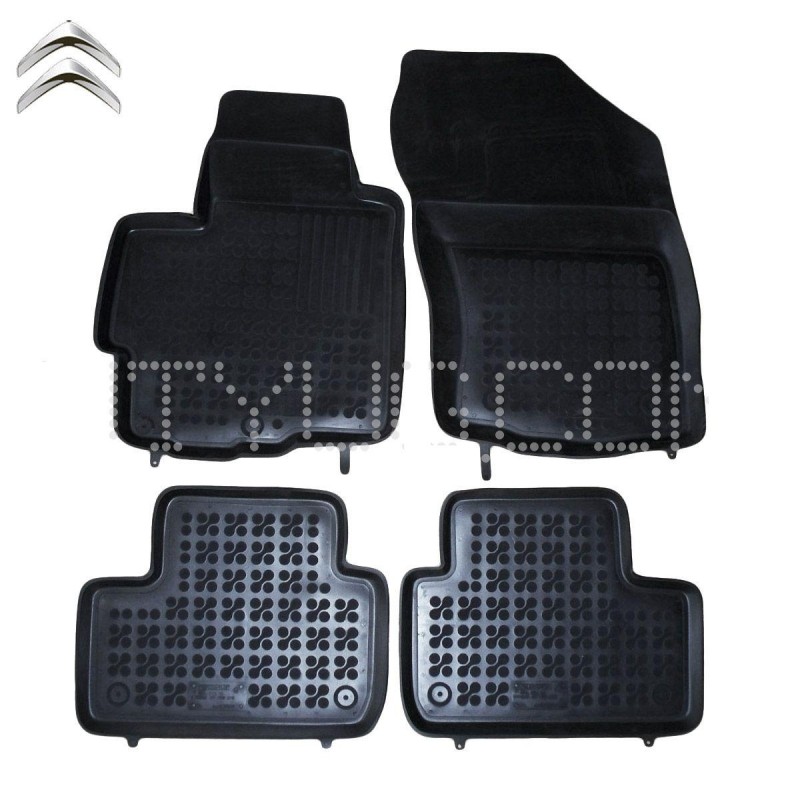 Rubber floor mat set Mitsubishi ASX (2010-2017)/ Citroen C4 Aircross (2012-2017) Peugeot 4008 (2012-2019) with edges