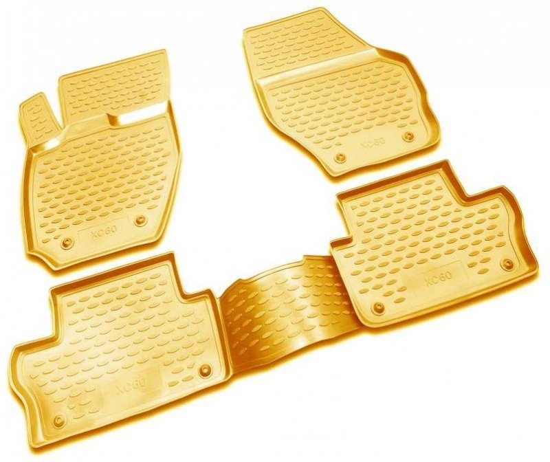 Rubber floor mats set for Volvo XC60 (2008-2017), with edges