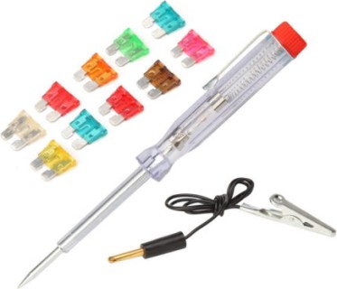 Battery screwdrive type tester, 6-24V (with fuses set)