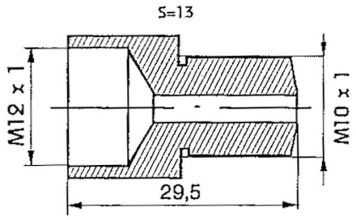 Adapter from M10X1 to M12X1