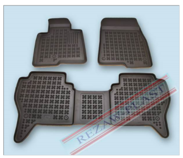 Rubber floor mat set Mitsubishi Pajero III (2000-2002) with edges