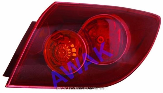 Rear tail light Mazda 3 (2003-2009), corner, right side
