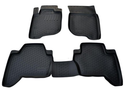 Rubber floor mats set Mitsubishi L200 (2007-2015), with deep edges