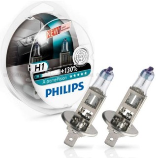 Set of PHILIPS H1 12V 55W X-TREME VISION +130%, 12V