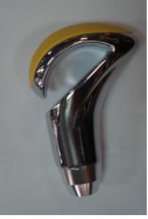Gearbox knob, yellow/chrome