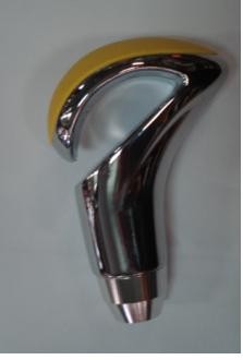 Gearbox knob, yellow/chrome