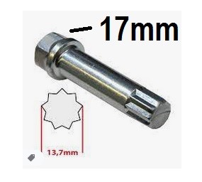 Wheel nut wrench 17mm (10 sides, stars) 
