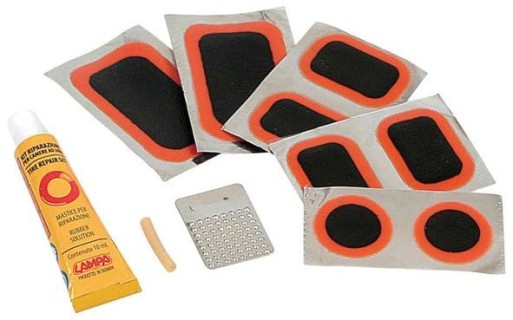 Wheel tyre repair set / for bicycle