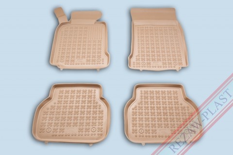 Rubber floor mat set BMW  5-serie E39 (1996-2003), with edges/beige
