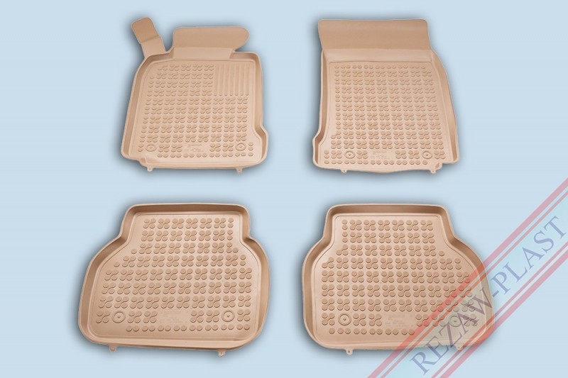 Rubber floor mat set BMW  5-serie E39 (1996-2003), with edges/beige