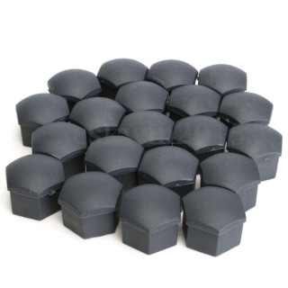 Wheel Locking Bolt Cover & Lug Nut Center Caps, 20pcs., Dark Grey, 17mm