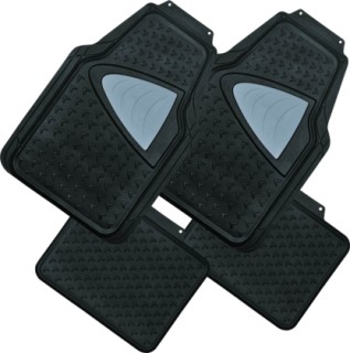 Rubber floor mats set , grey color 