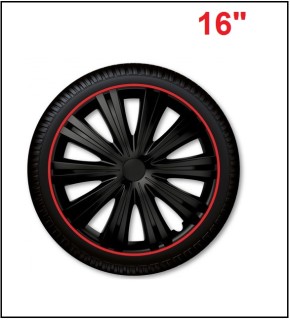 Wheel cover set - GIGA RED BLACK, 16"