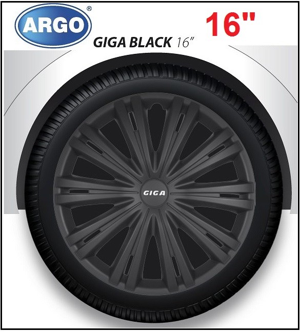 Wheel hub cover set - GIGA BLACK, 16