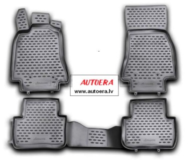 Rubber floor mats set for Jaguar XF (2007-2015), with edges
