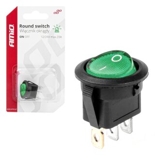 Green Switch On/Off, 12V/24V, max 20A (interruptor) 