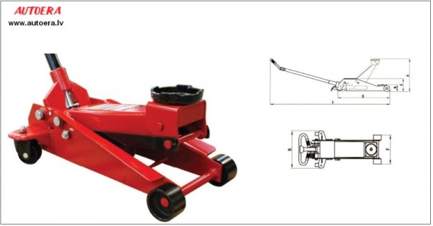 Hidraulic jack on wheels, 3000kg 