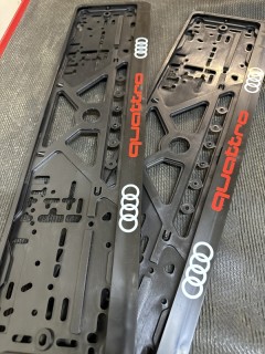 2pcs x Plate number holder - AUDI QUATTRO