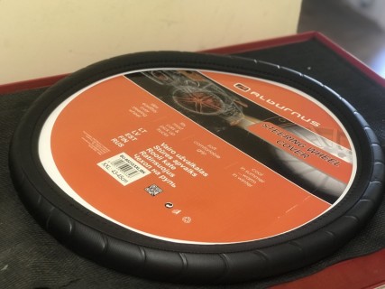 Steering wheel cover black color, 43-46cm