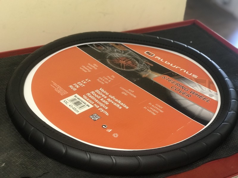 Steering wheel cover black color, 43-46cm
