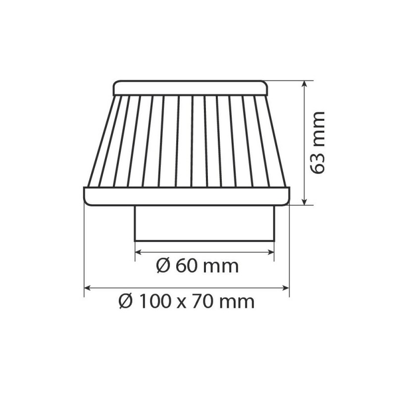 Pilot Performance AF-5, Conic air filter max. d-60mm 