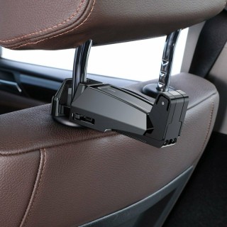 Mobile phone holder or coat hanger by headrest, unversal