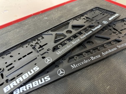 2PCS x Plate number holder - BRABUS Mercedes-Benz Autohaus Stuttgart AMG