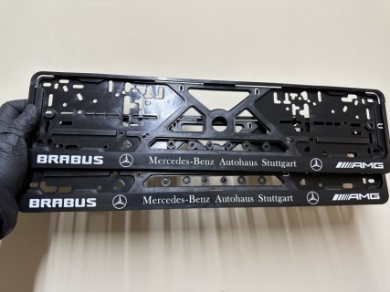 2PCS x Plate number holder - BRABUS Mercedes-Benz Autohaus Stuttgart AMG