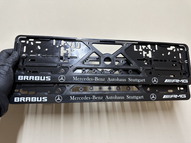 2PCS x Plate number holder - BRABUS Mercedes-Benz Autohaus Stuttgart AMG