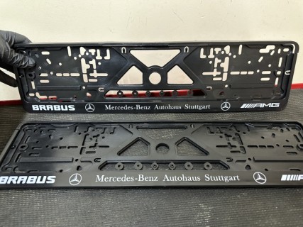 2PCS x Plate number holder - BRABUS Mercedes-Benz Autohaus Stuttgart AMG