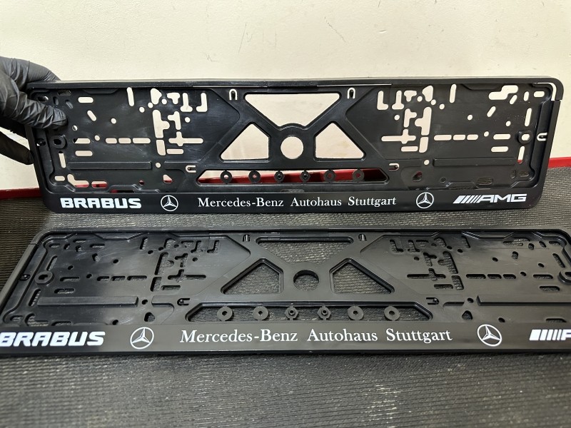 2PCS x Plate number holder - BRABUS Mercedes-Benz Autohaus Stuttgart AMG