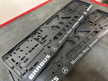 2PCS x Plate number holder - BRABUS Mercedes-Benz Autohaus Stuttgart AMG